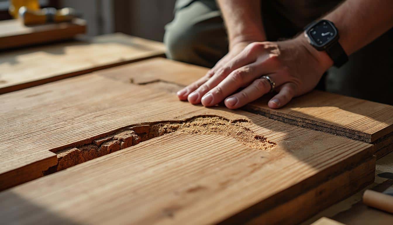 Réparer une lame de parquet endommagée avec le bon outillage