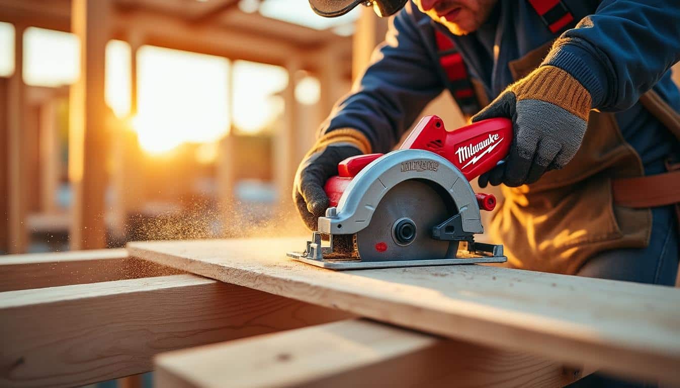 Illustration: Pourquoi choisir la scie circulaire Milwaukee M18 pour vos travaux sur chantier ?
