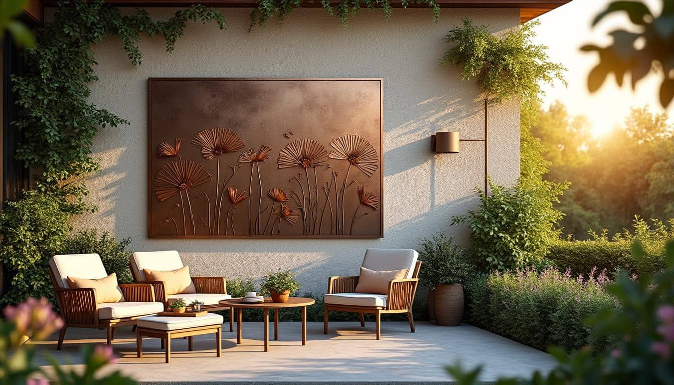 Illustration: Découvrir les atouts uniques de la décoration murale en métal pour l’extérieur