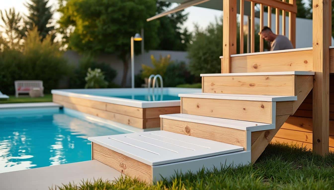 Illustration: Les différents types et matériaux des marches adaptées aux piscines hors sol