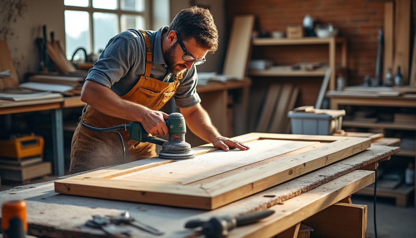 Illustration: Quel matériel choisir pour poncer efficacement une porte en bois ?