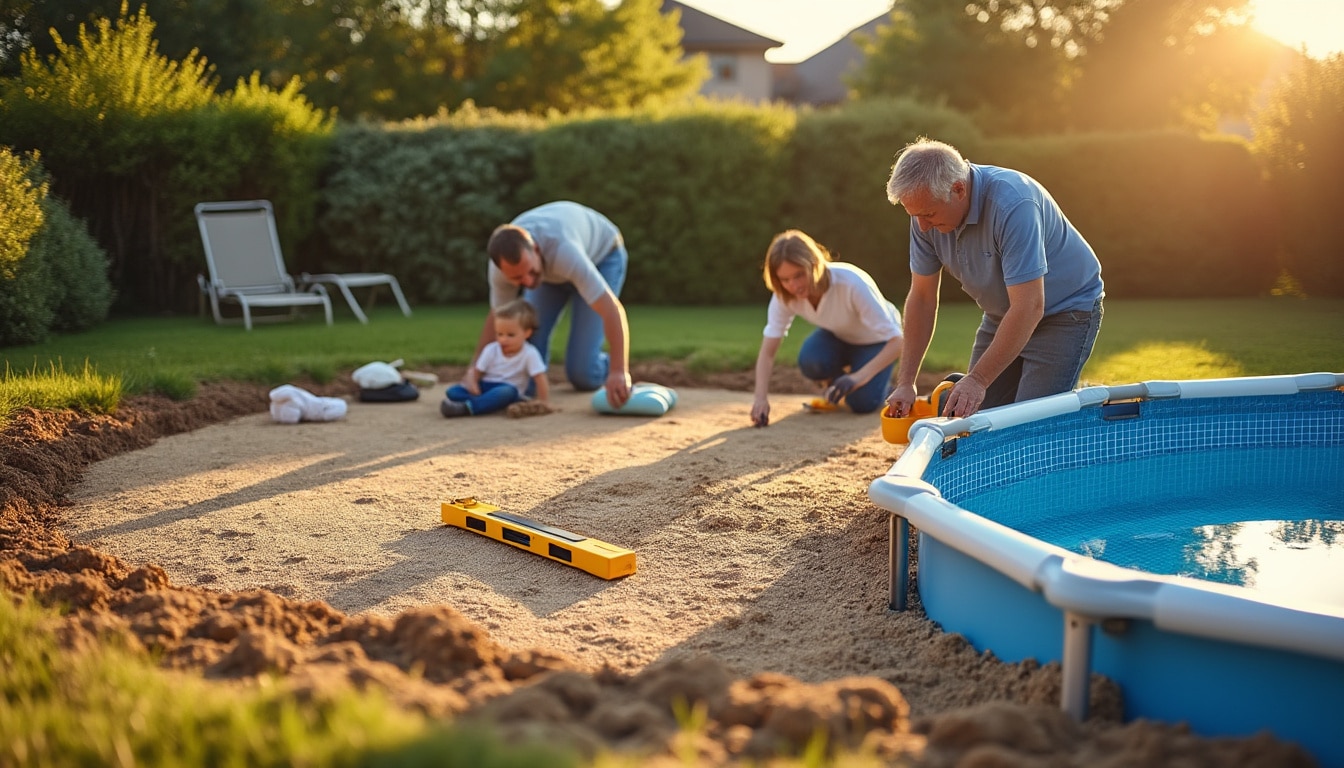 Illustration: Pourquoi il est crucial de bien préparer et stabiliser le sol pour accueillir une piscine hors sol